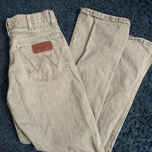 Wrangler Men's Light Gray Straight Jeans